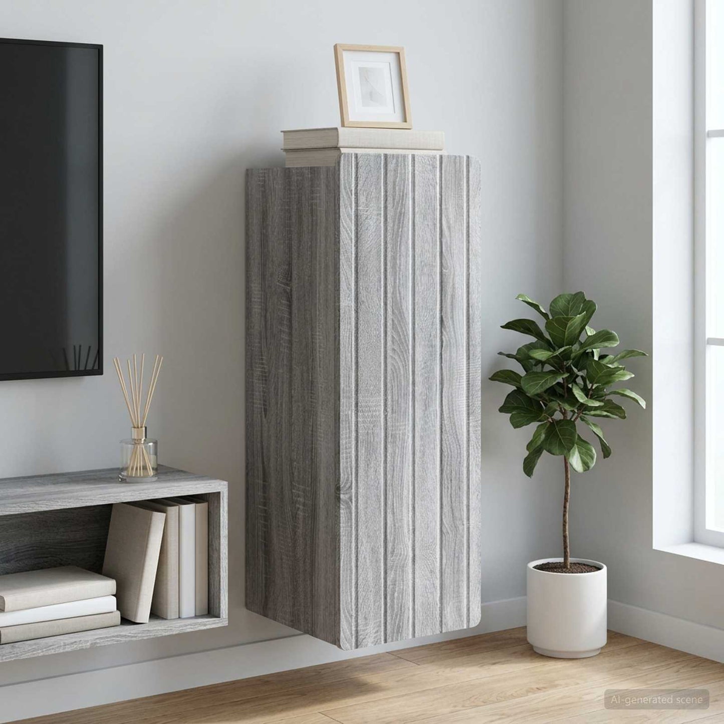 vidaXL Τοίχου Ντουλάπα Γκρι Sonoma 33 x 34,5 x 94 εκ.