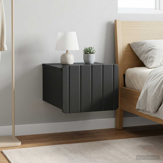 vidaXL Τοίχου Κρεμαστό Κομοδίνο 2 τμχ. Μαύρο 33 x 34,5 x 24 εκ.