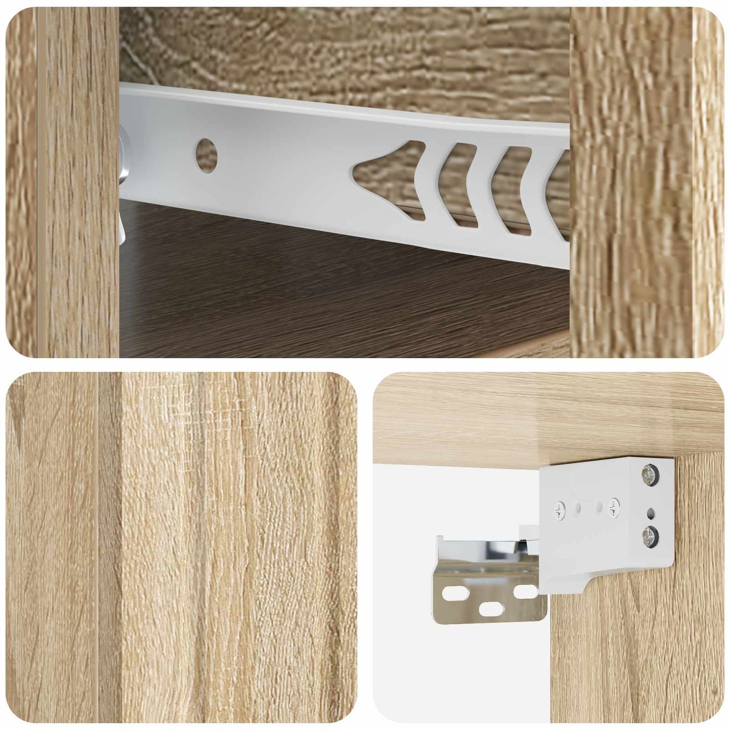 vidaXL Τοίχου Κρεμαστό Κομοδίνο 2 τμχ. Sonoma Δρυς 33 x 34,5 x 24 εκ.