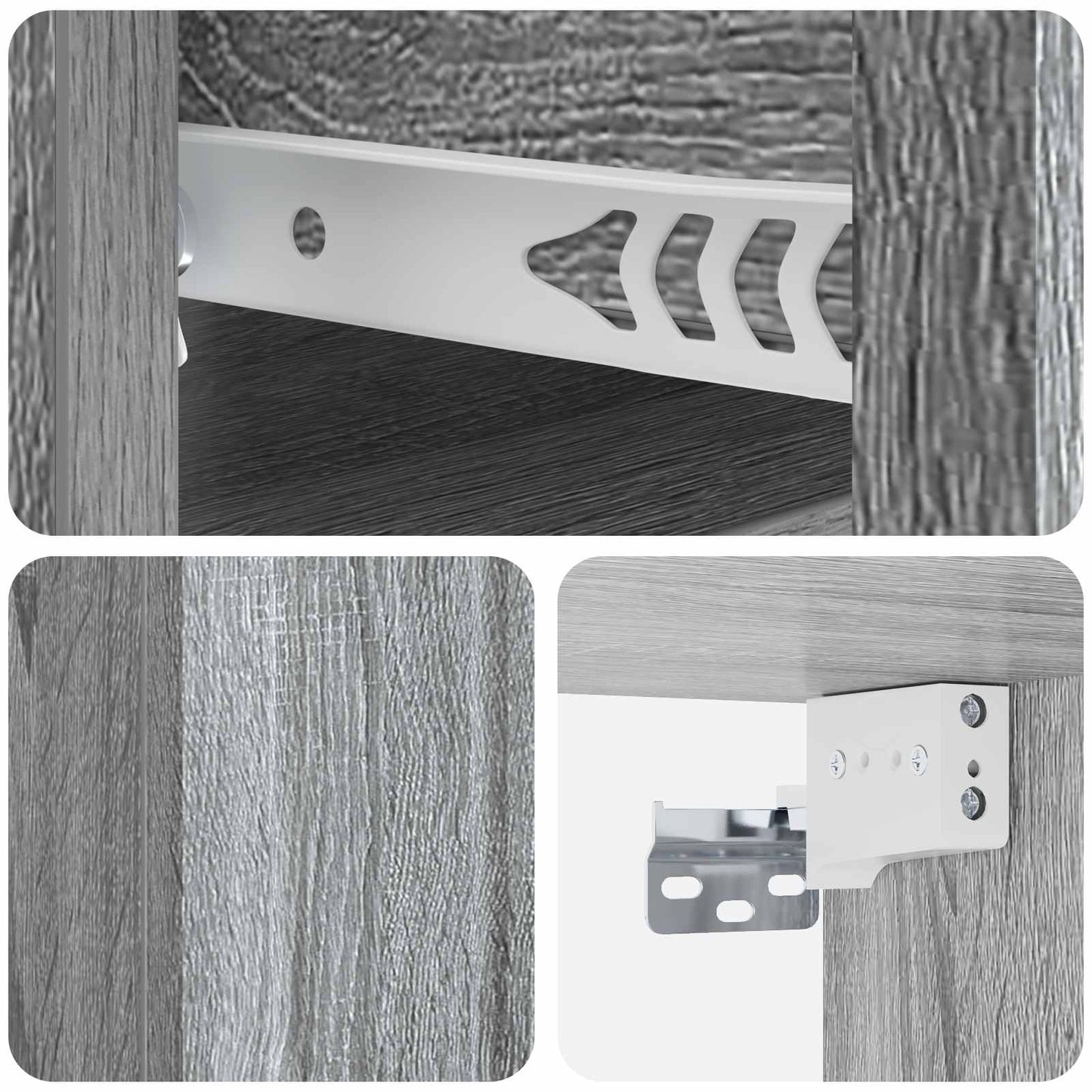 vidaXL Τοίχου Κρεμαστό Κομοδίνο 2 τμχ. Γκρι Sonoma 33 x 34,5 x 24 εκ.