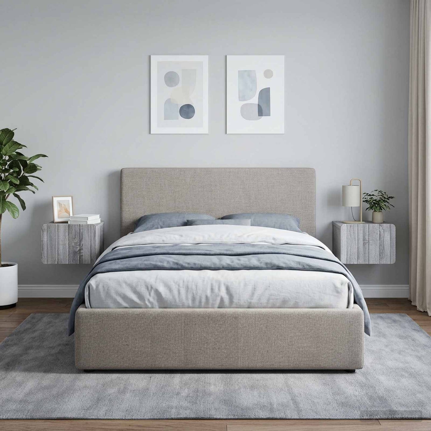 vidaXL Τοίχου Κρεμαστό Κομοδίνο 2 τμχ. Γκρι Sonoma 33 x 34,5 x 24 εκ.