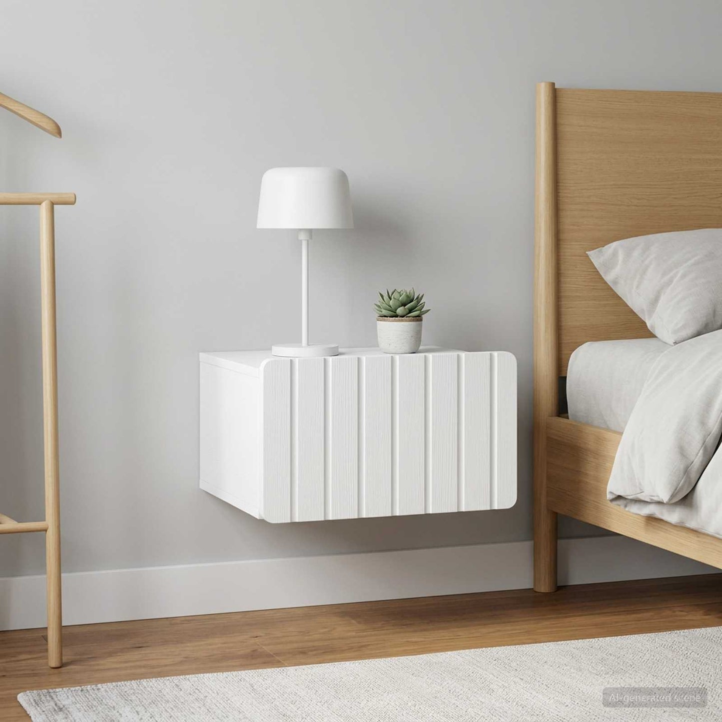 vidaXL Τοίχου Κρεμαστό Κομοδίνο 2 τμχ. Λευκό 49 x 34,5 x 24 εκ.