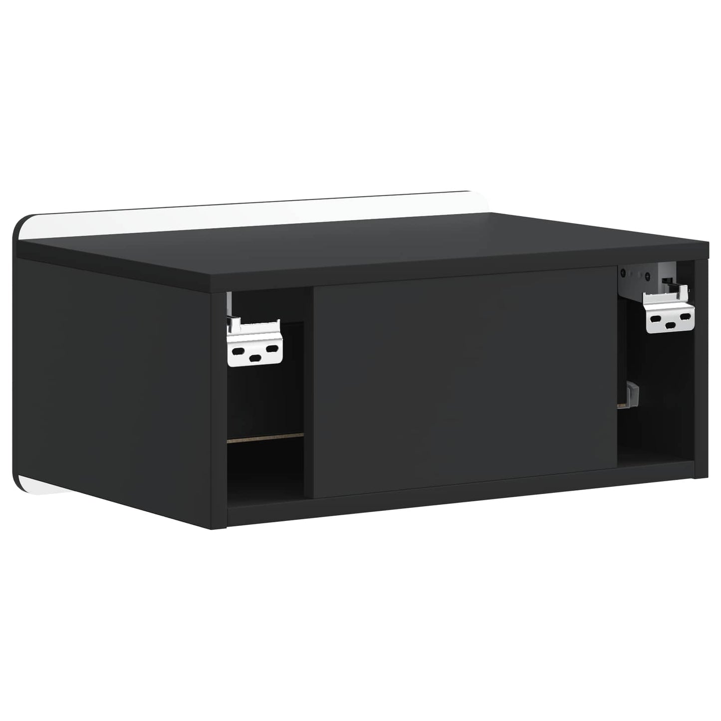 vidaXL Τοίχου Κρεμαστό Κομοδίνο 2 τμχ. Μαύρο 49 x 34,5 x 24 εκ.