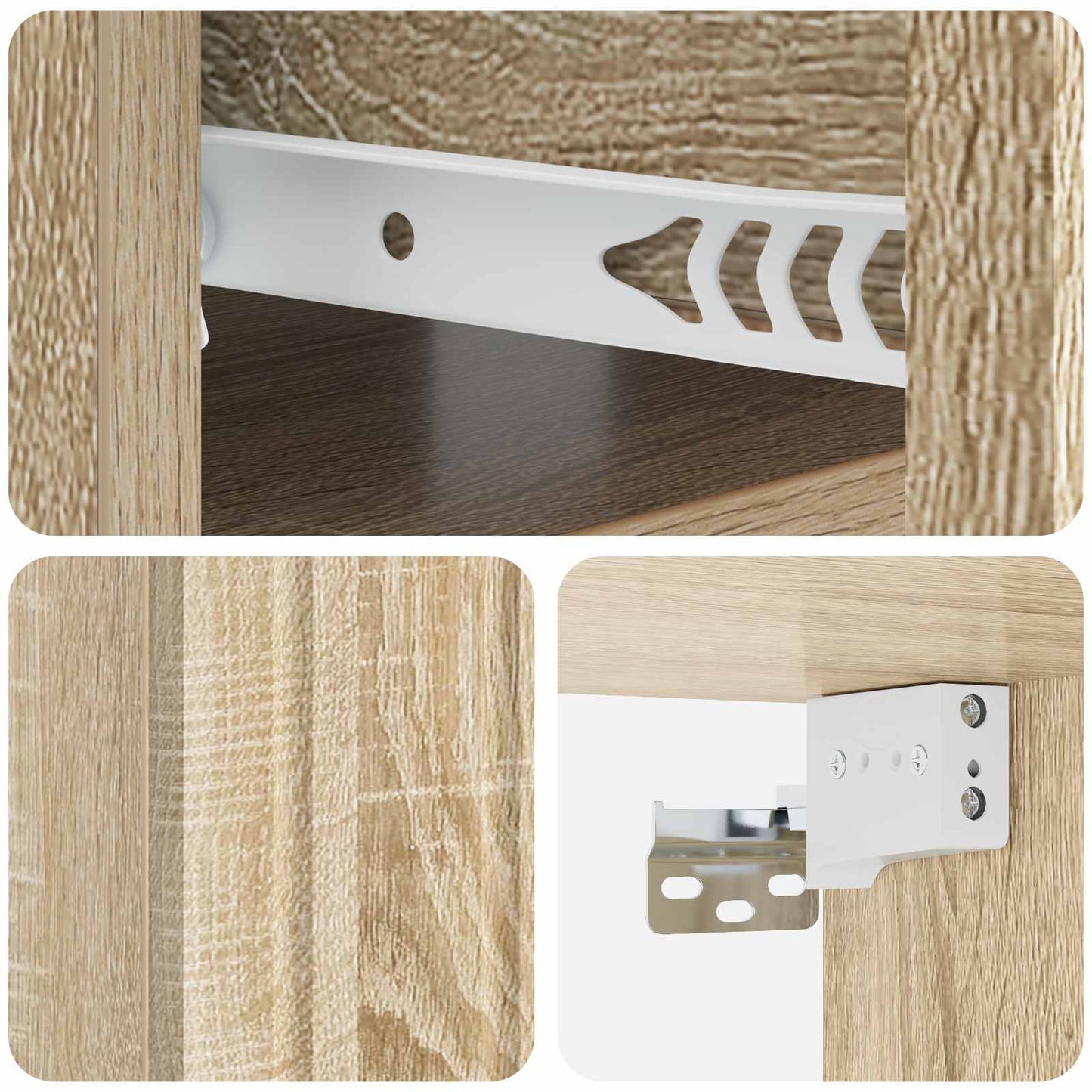 vidaXL Τοίχου Κρεμαστό Κομοδίνο 2 τμχ. Sonoma Δρυς 49 x 34,5 x 24 εκ.