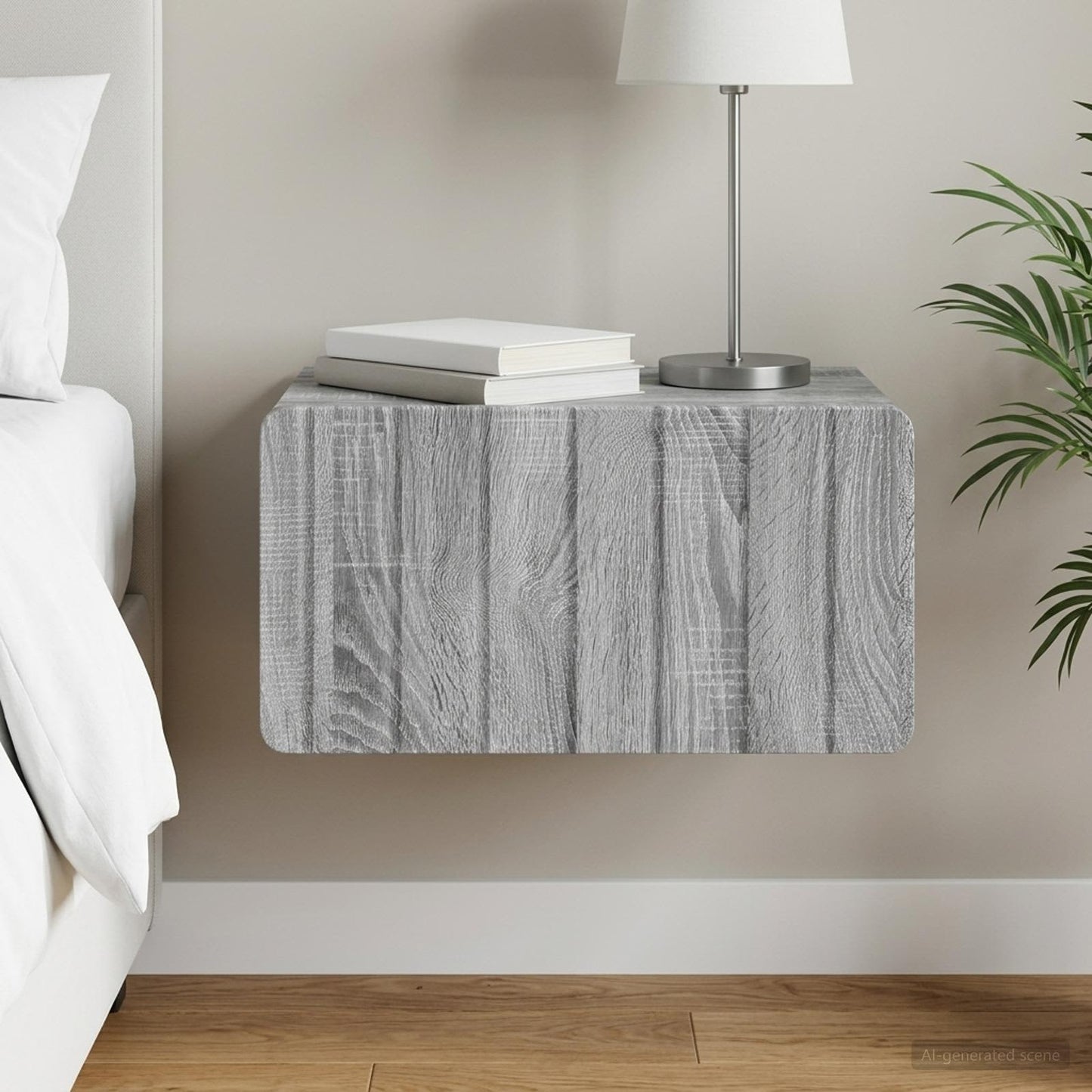 vidaXL Τοίχου Κρεμαστό Κομοδίνο Γκρι Sonoma 49 x 34,5 x 24 εκ.