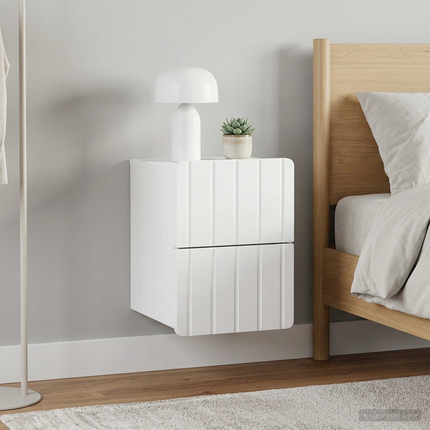 vidaXL Τοίχου Κρεμαστό Κομοδίνο 2 τμχ. Λευκό 33 x 34,5 x 43 εκ.