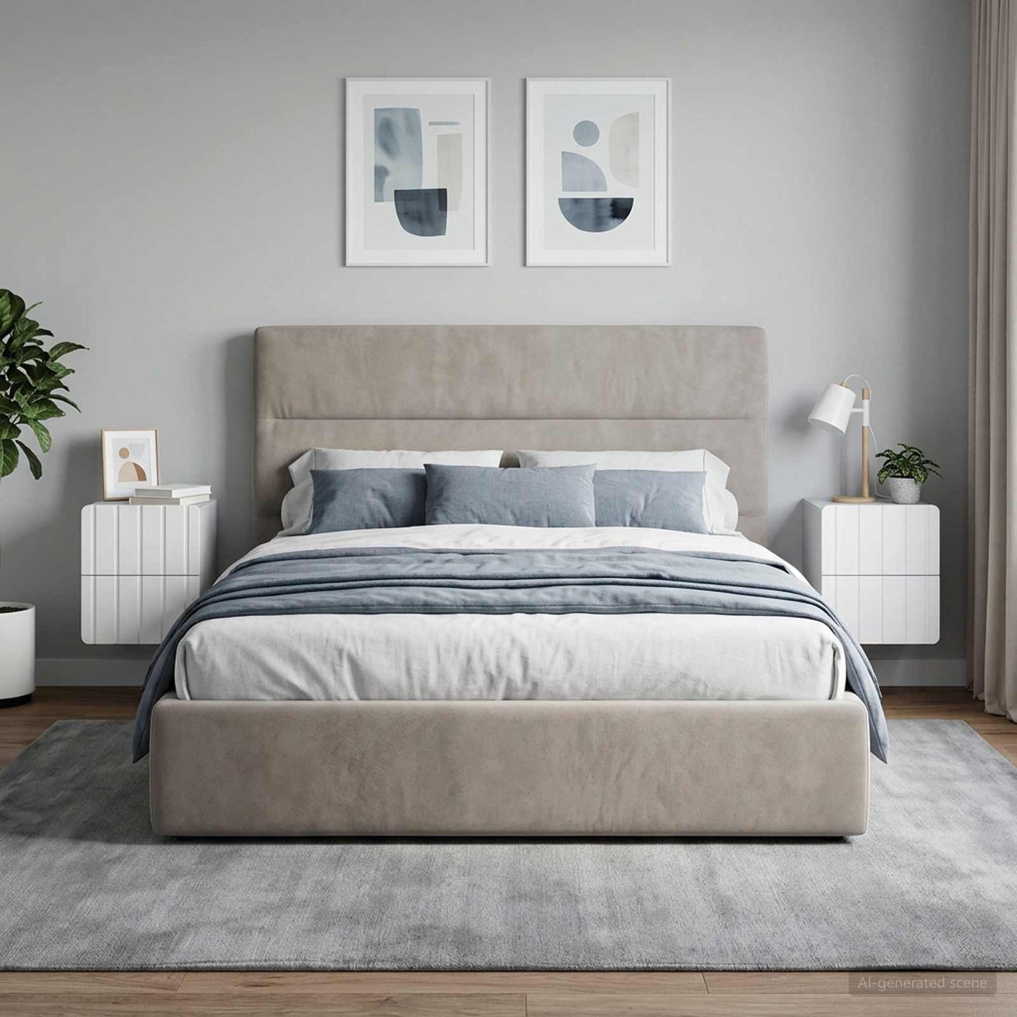 vidaXL Τοίχου Κρεμαστό Κομοδίνο 2 τμχ. Λευκό 33 x 34,5 x 43 εκ.
