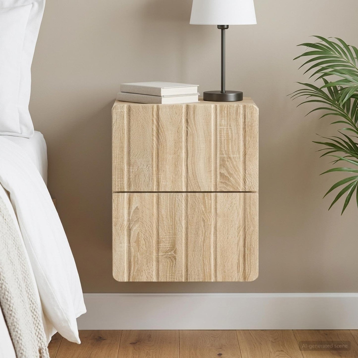 vidaXL Τοίχου Κρεμαστό Κομοδίνο Sonoma Δρυς 33 x 34,5 x 43 εκ.