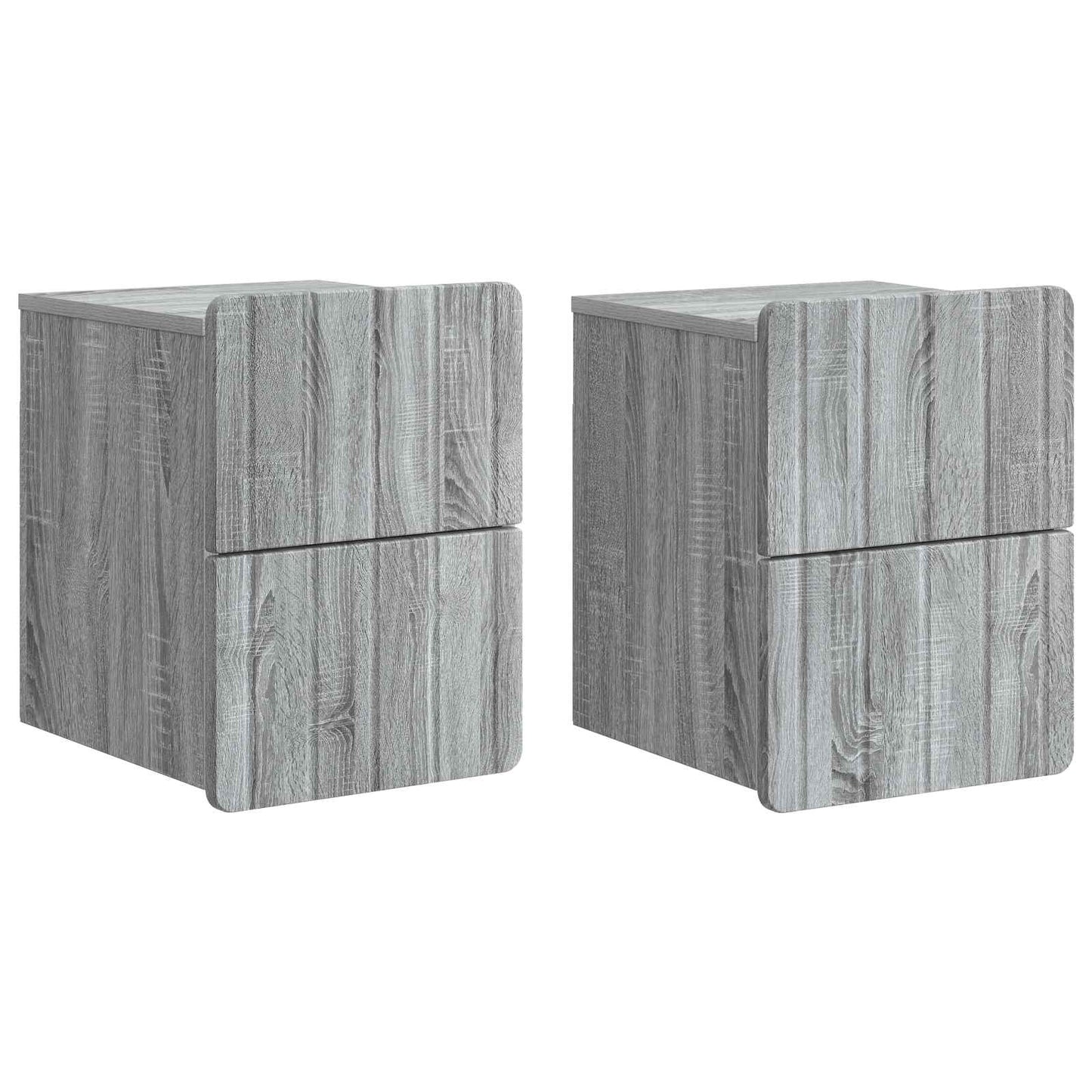 vidaXL Τοίχου Κρεμαστό Κομοδίνο 2 τμχ. Γκρι Sonoma 33 x 34,5 x 43 εκ.