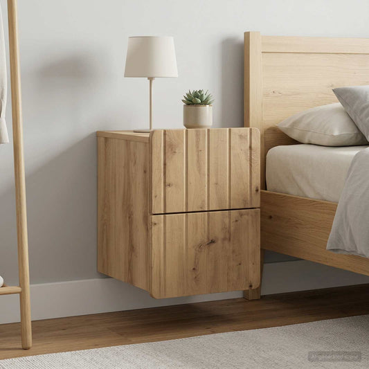 vidaXL Τοίχου Κρεμαστό Κομοδίνο 2 τμχ. Artisan Δρυς 33 x 34,5 x 43 εκ.