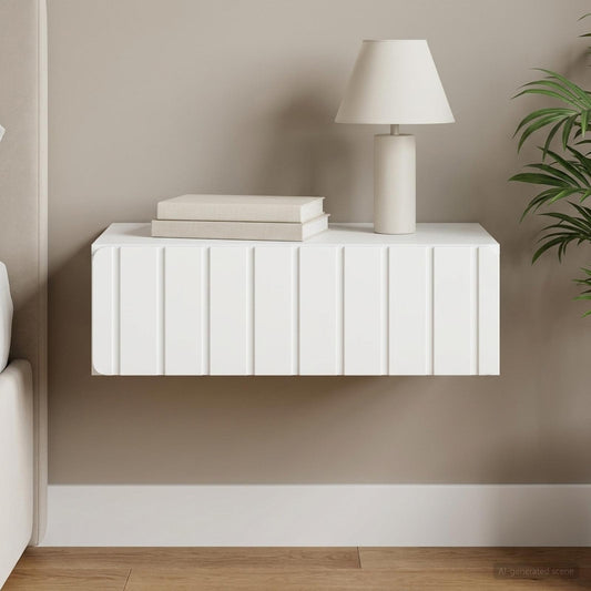 vidaXL Τραπεζάκι Τοίχου Λευκό 59 x 34,5 x 17 εκ. Επεξεργασμένο Ξύλο