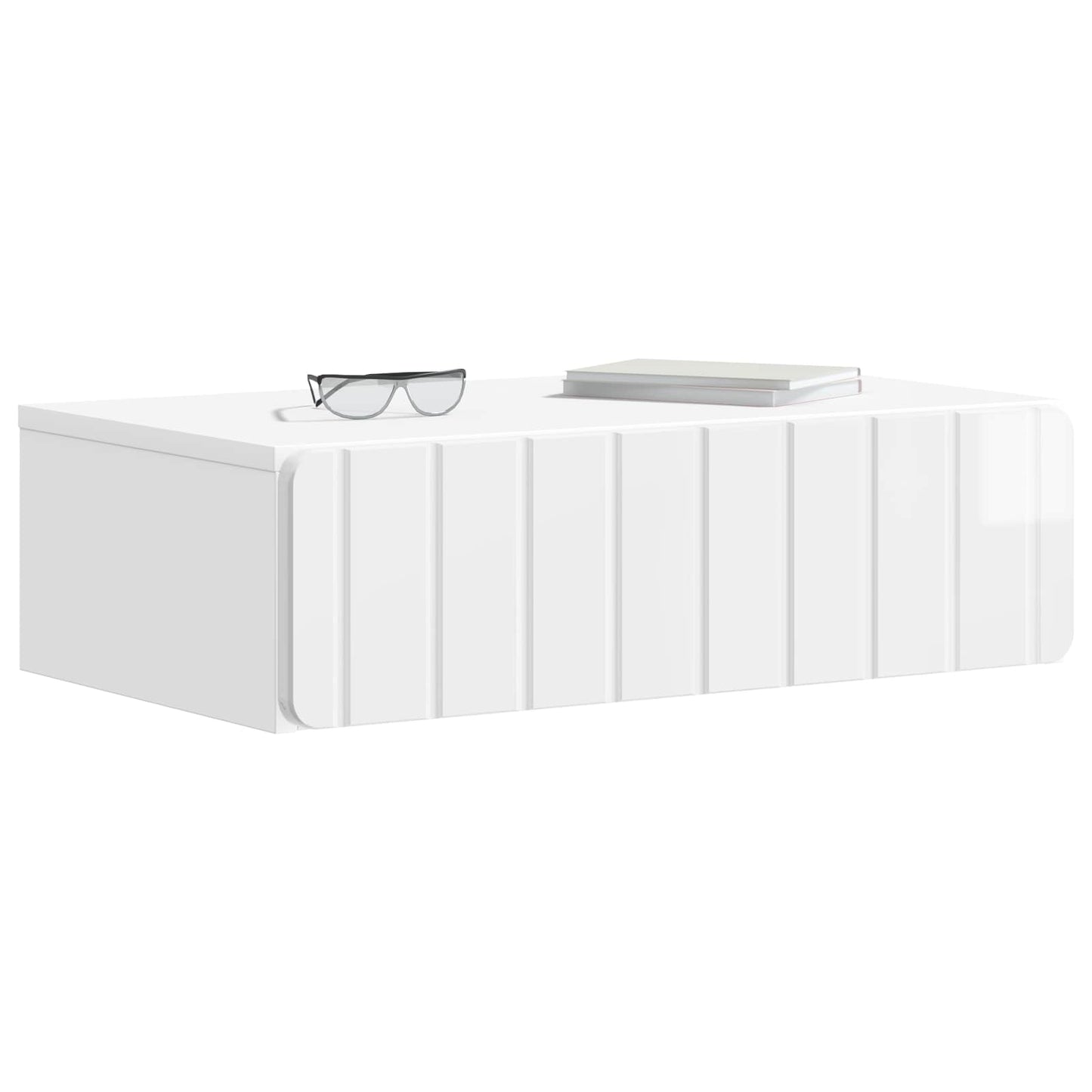 vidaXL Τραπεζάκι Τοίχου Γυαλιστερό Λευκό 59 x 34,5 x 17 εκ.