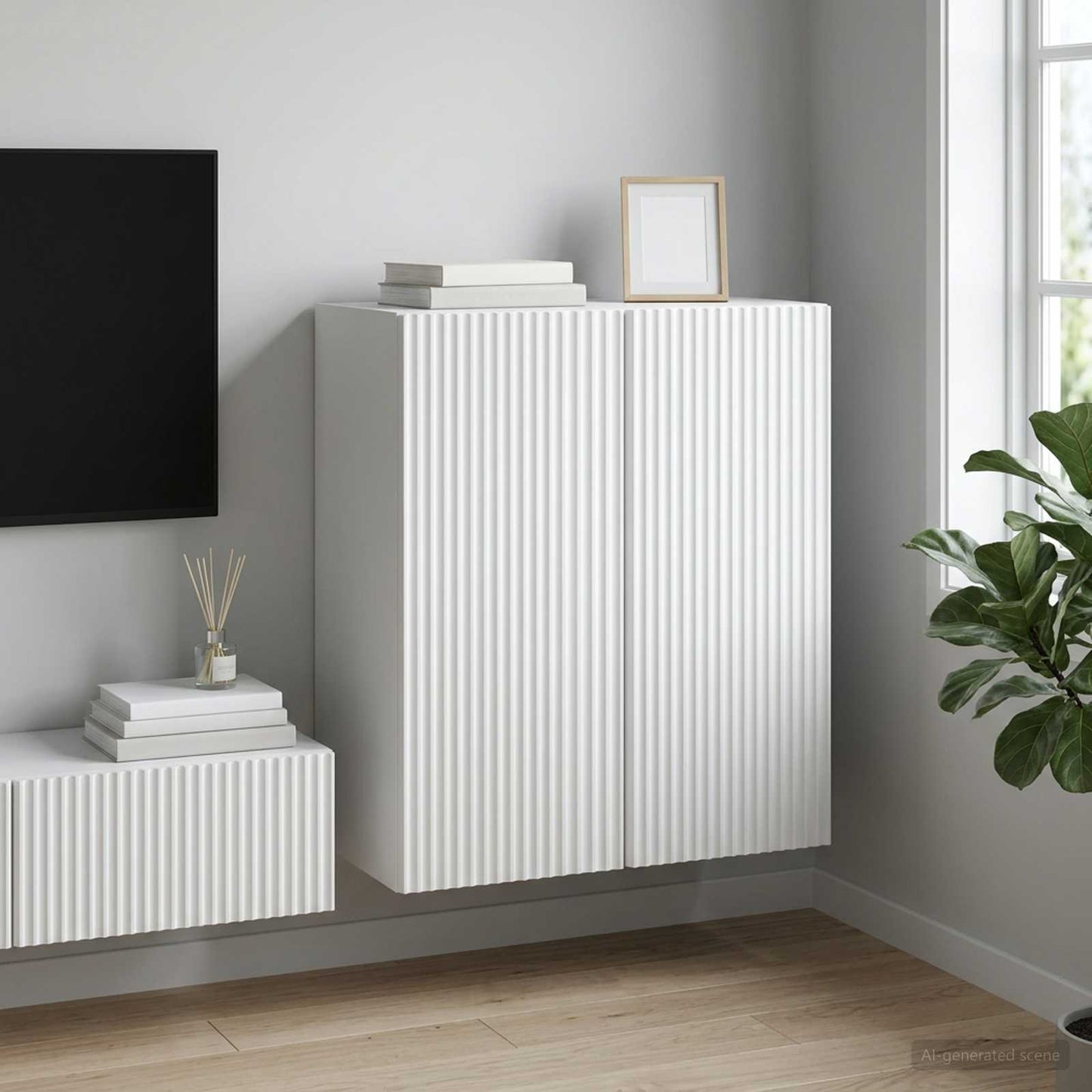 vidaXL Τοίχου Ντουλάπα 59 x 31 x 60 εκ Επεξεργασμένο Ξύλο Λευκό