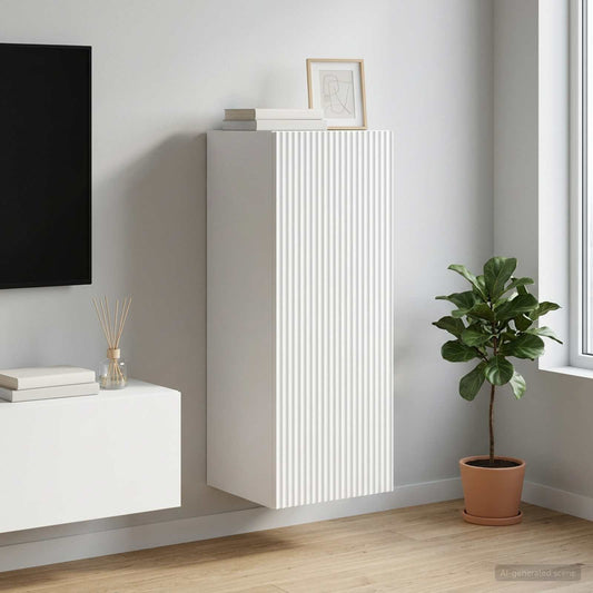 vidaXL Τοίχου Ντουλάπα 33 x 34,5 x 90 εκ Επεξεργασμένο Ξύλο Λευκό