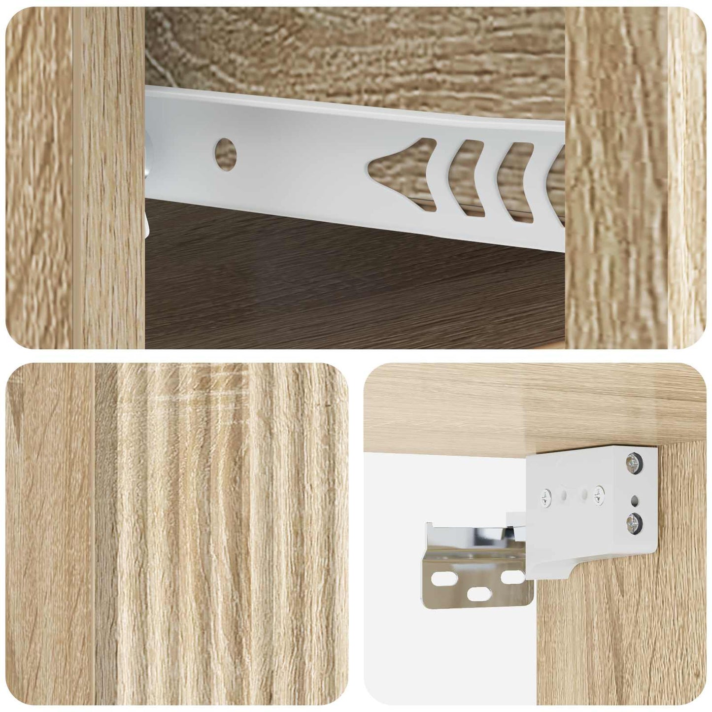 vidaXL Τοίχου Κρεμαστό Κομοδίνο 2 τμχ. Sonoma Δρυς 33 x 34,5 x 20 εκ