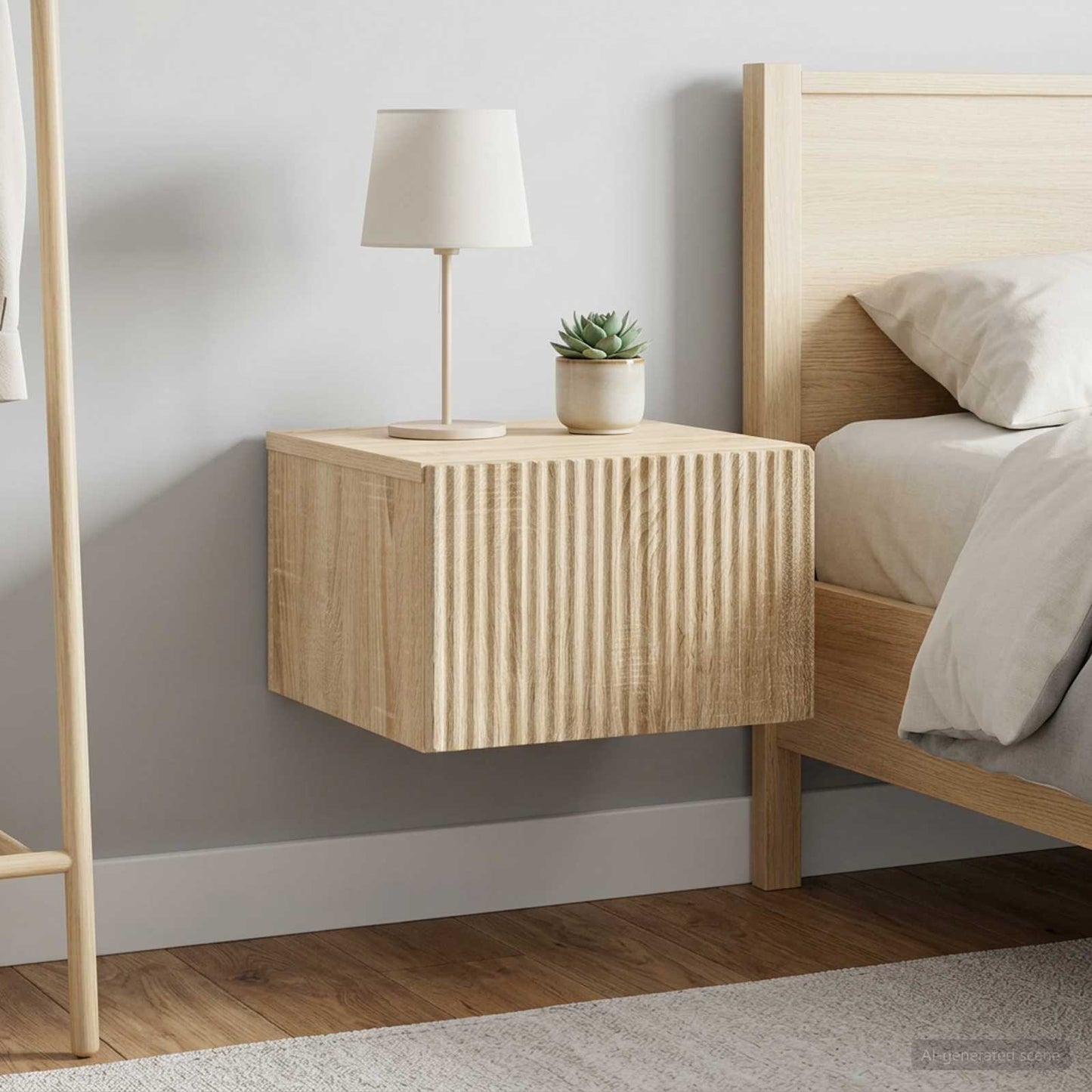 vidaXL Τοίχου Κρεμαστό Κομοδίνο 2 τμχ. Sonoma Δρυς 33 x 34,5 x 20 εκ
