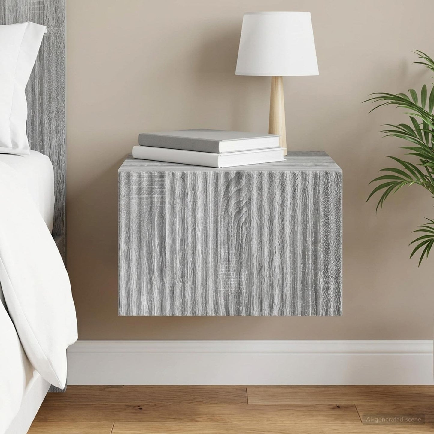 vidaXL Τοίχου Κρεμαστό Κομοδίνο Γκρι Sonoma 33 x 34,5 x 20 εκ