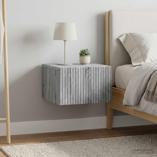 vidaXL Τοίχου Κρεμαστό Κομοδίνο 2 τμχ. Γκρι Sonoma 33 x 34,5 x 20 εκ