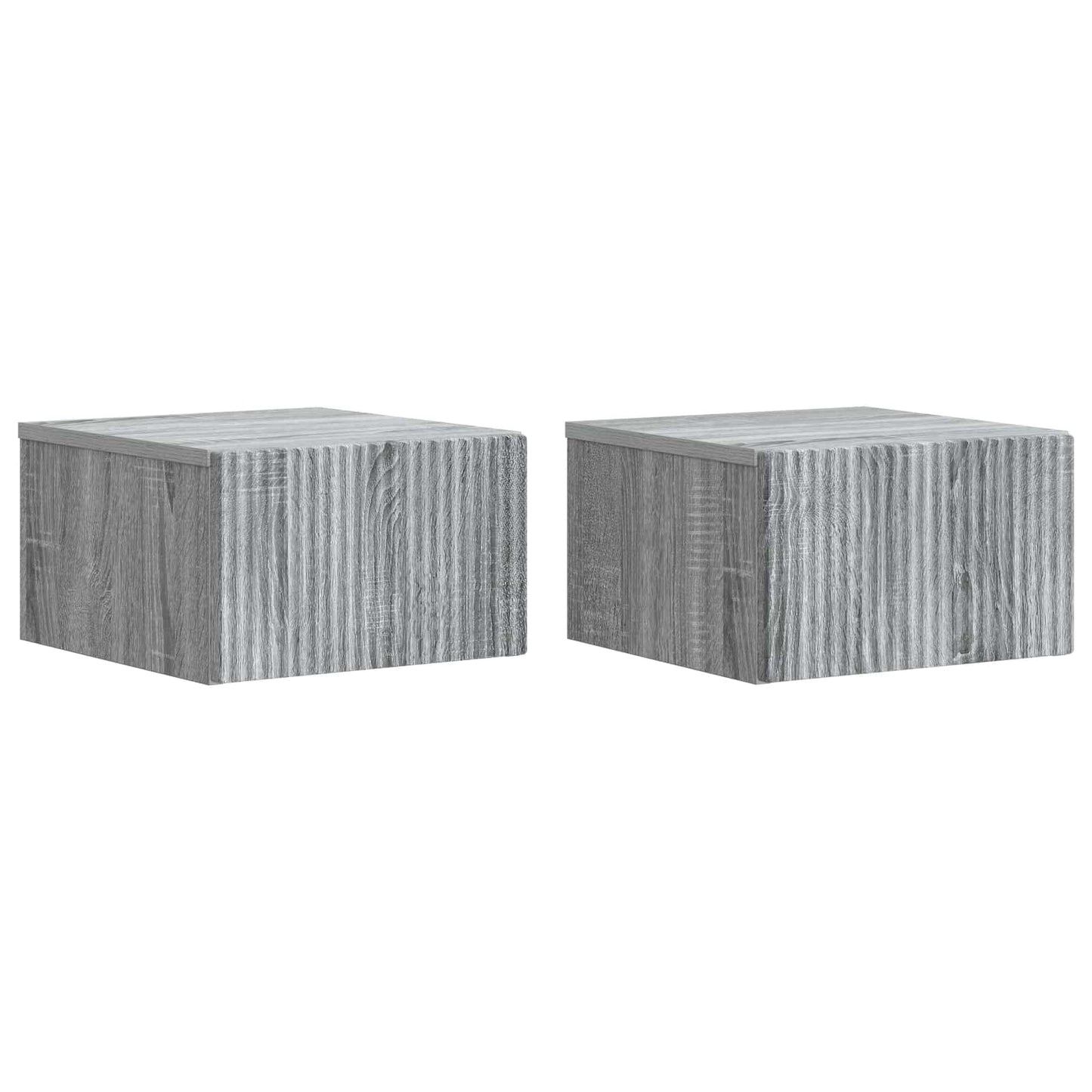 vidaXL Τοίχου Κρεμαστό Κομοδίνο 2 τμχ. Γκρι Sonoma 33 x 34,5 x 20 εκ