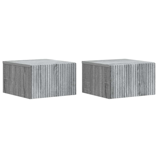 vidaXL Τοίχου Κρεμαστό Κομοδίνο 2 τμχ. Γκρι Sonoma 33 x 34,5 x 20 εκ