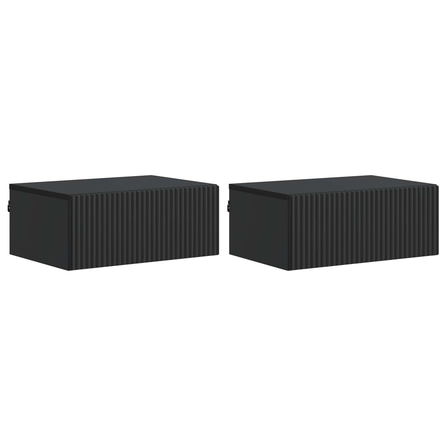 vidaXL Τοίχου Κρεμαστό Κομοδίνο 2 τμχ. Μαύρο 49 x 34,5 x 20 εκ.