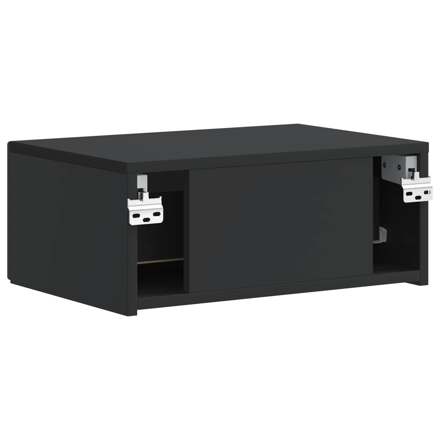 vidaXL Τοίχου Κρεμαστό Κομοδίνο 2 τμχ. Μαύρο 49 x 34,5 x 20 εκ.