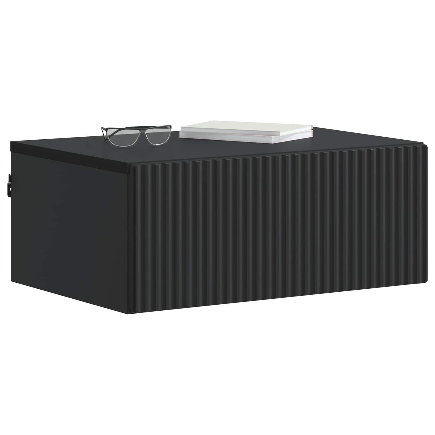 vidaXL Τοίχου Κρεμαστό Κομοδίνο 2 τμχ. Μαύρο 49 x 34,5 x 20 εκ.