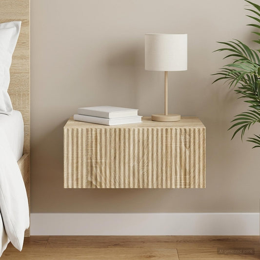 vidaXL Τοίχου Κρεμαστό Κομοδίνο Sonoma Δρυς 49 x 34,5 x 20 εκ.