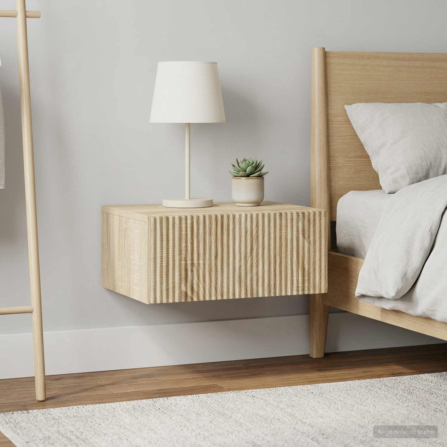 vidaXL Τοίχου Κρεμαστό Κομοδίνο 2 τμχ. Sonoma Δρυς 49 x 34,5 x 20 εκ.