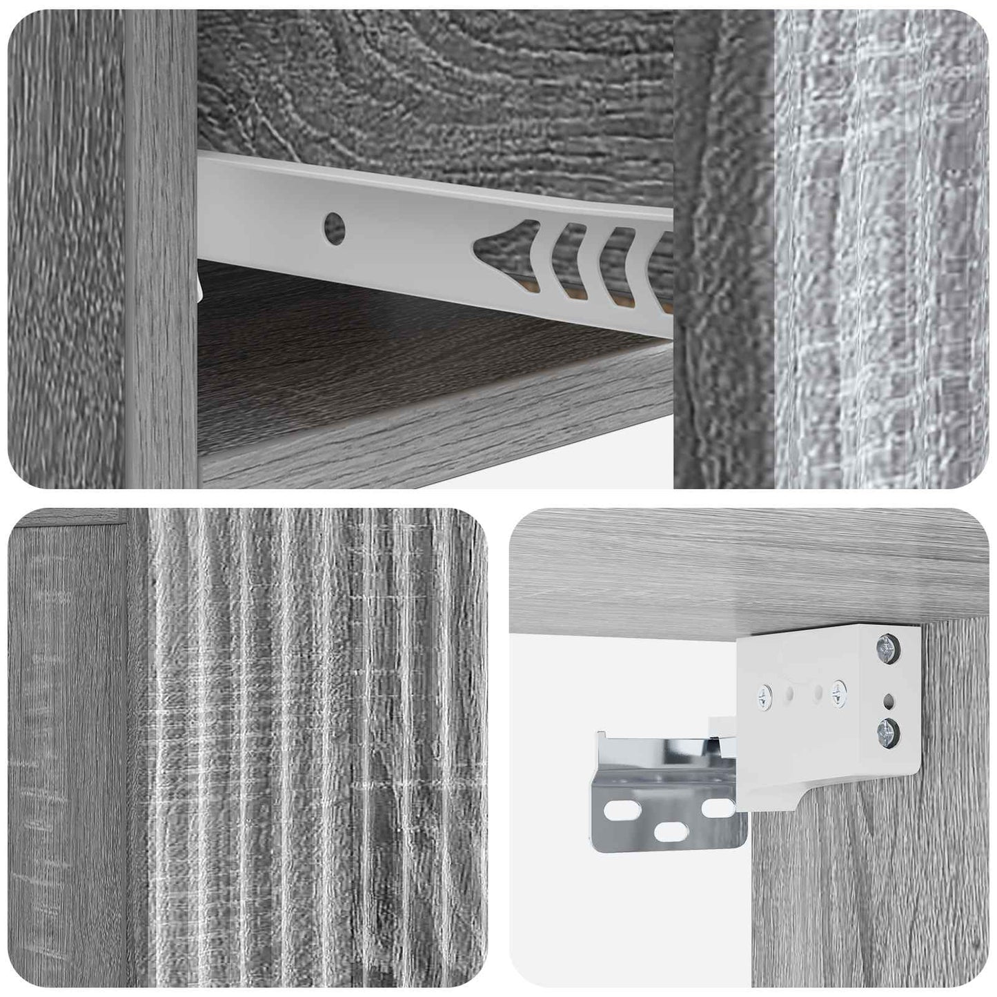 vidaXL Τοίχου Κρεμαστό Κομοδίνο 2 τμχ. Γκρι Sonoma 49 x 34,5 x 20 εκ.