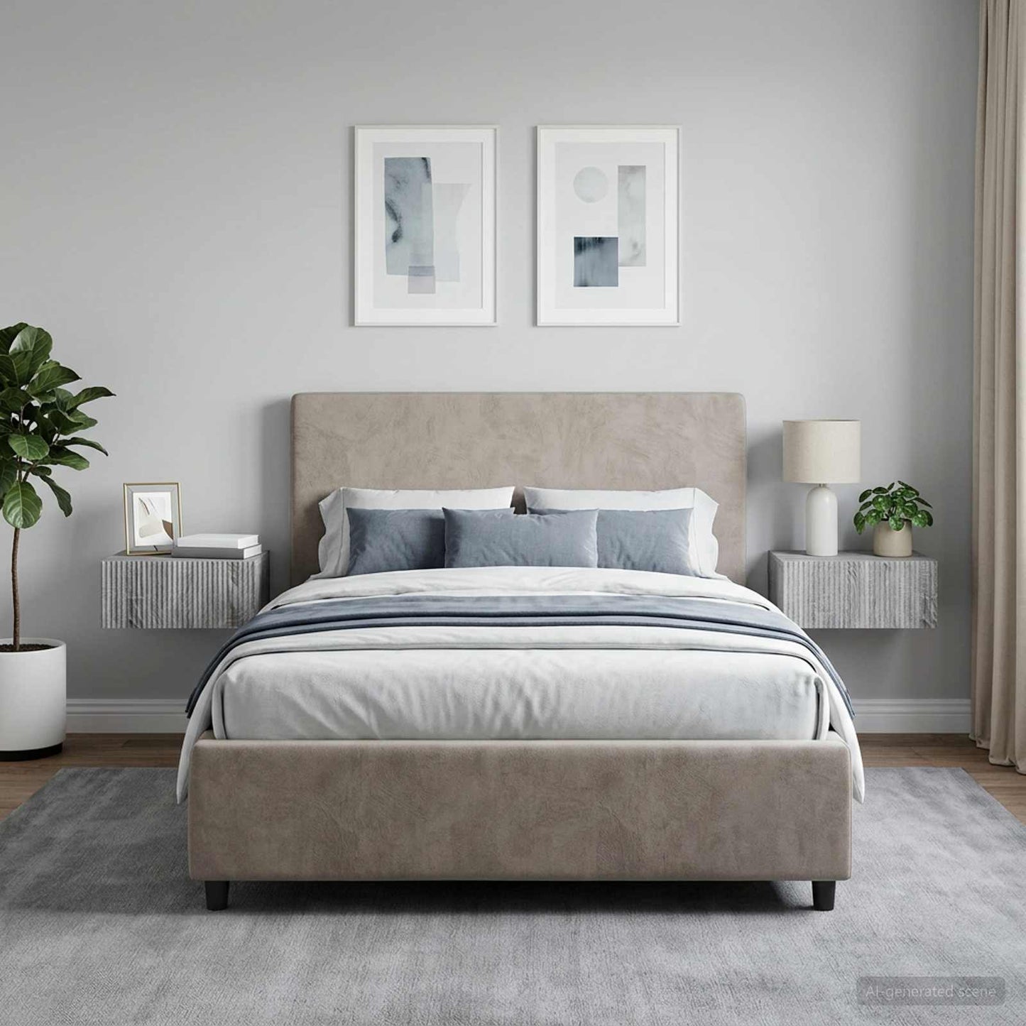 vidaXL Τοίχου Κρεμαστό Κομοδίνο 2 τμχ. Γκρι Sonoma 49 x 34,5 x 20 εκ.