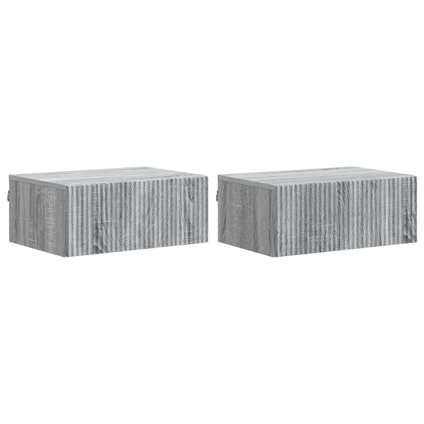 vidaXL Τοίχου Κρεμαστό Κομοδίνο 2 τμχ. Γκρι Sonoma 49 x 34,5 x 20 εκ.