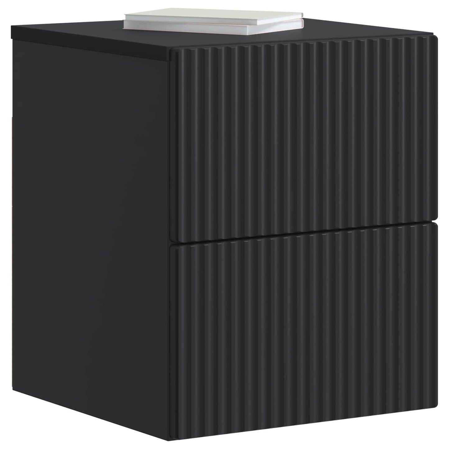 vidaXL Τοίχου Κρεμαστό Κομοδίνο 2 τμχ. Μαύρο 33 x 34,5 x 40 εκ
