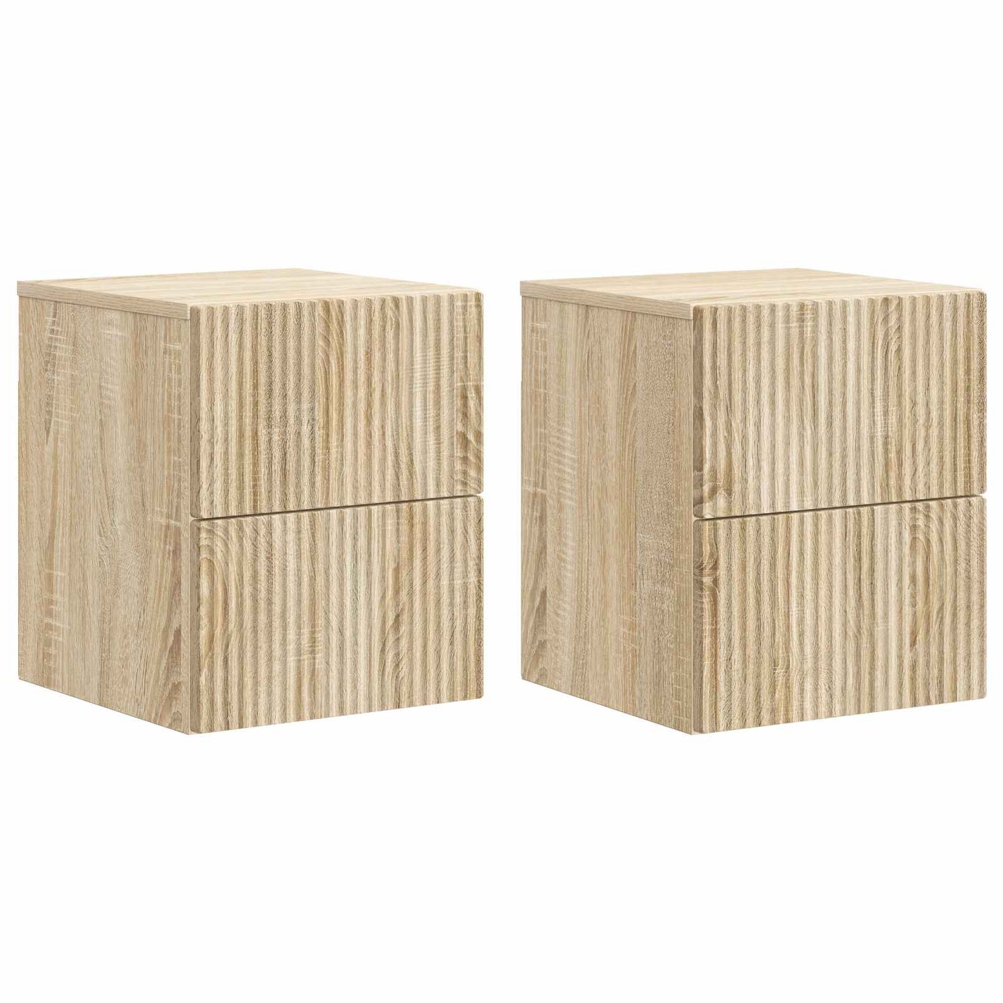 vidaXL Τοίχου Κρεμαστό Κομοδίνο 2 τμχ. Sonoma Δρυς 33 x 34,5 x 40 εκ