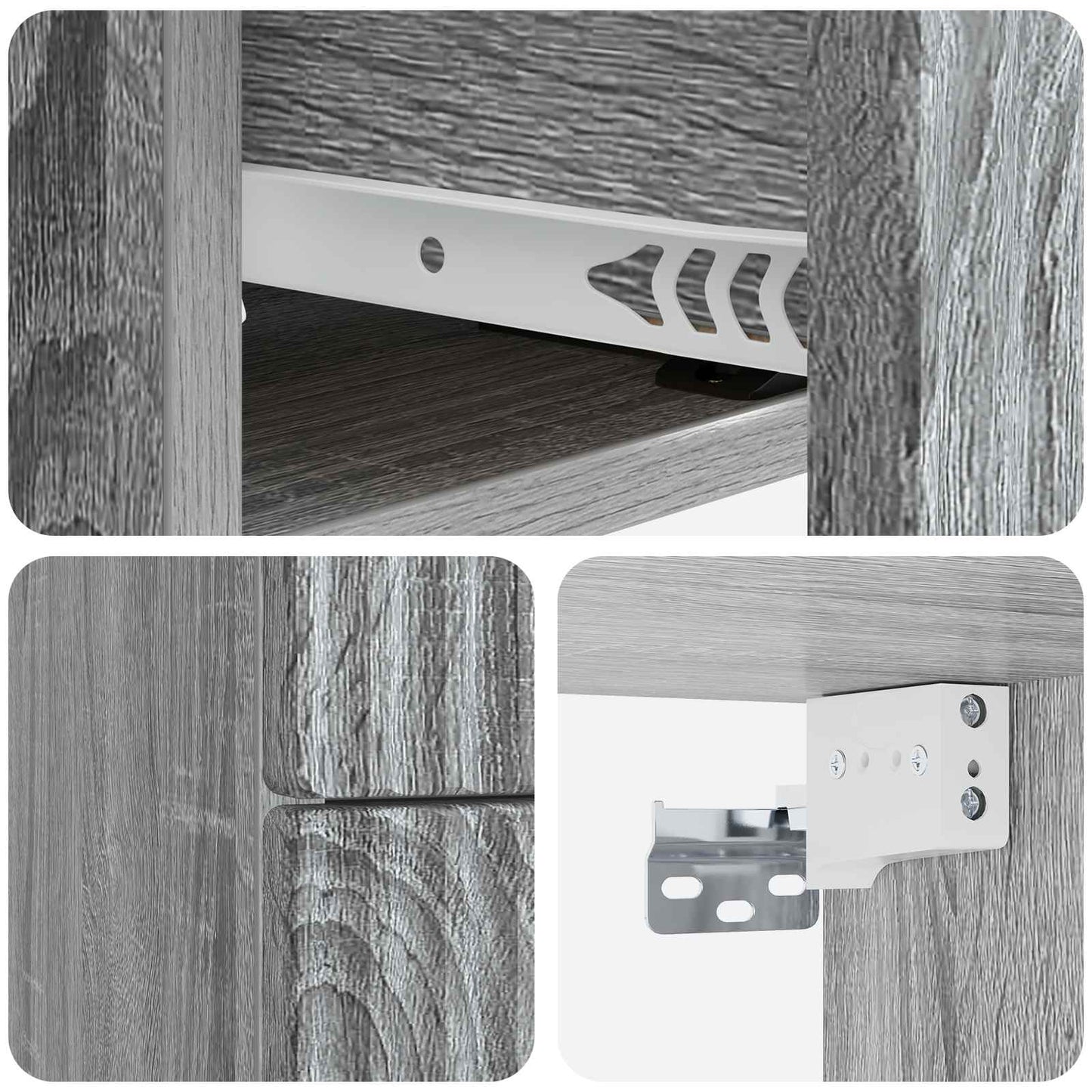 vidaXL Τοίχου Κρεμαστό Κομοδίνο 2 τμχ. Γκρι Sonoma 33 x 34,5 x 40 εκ