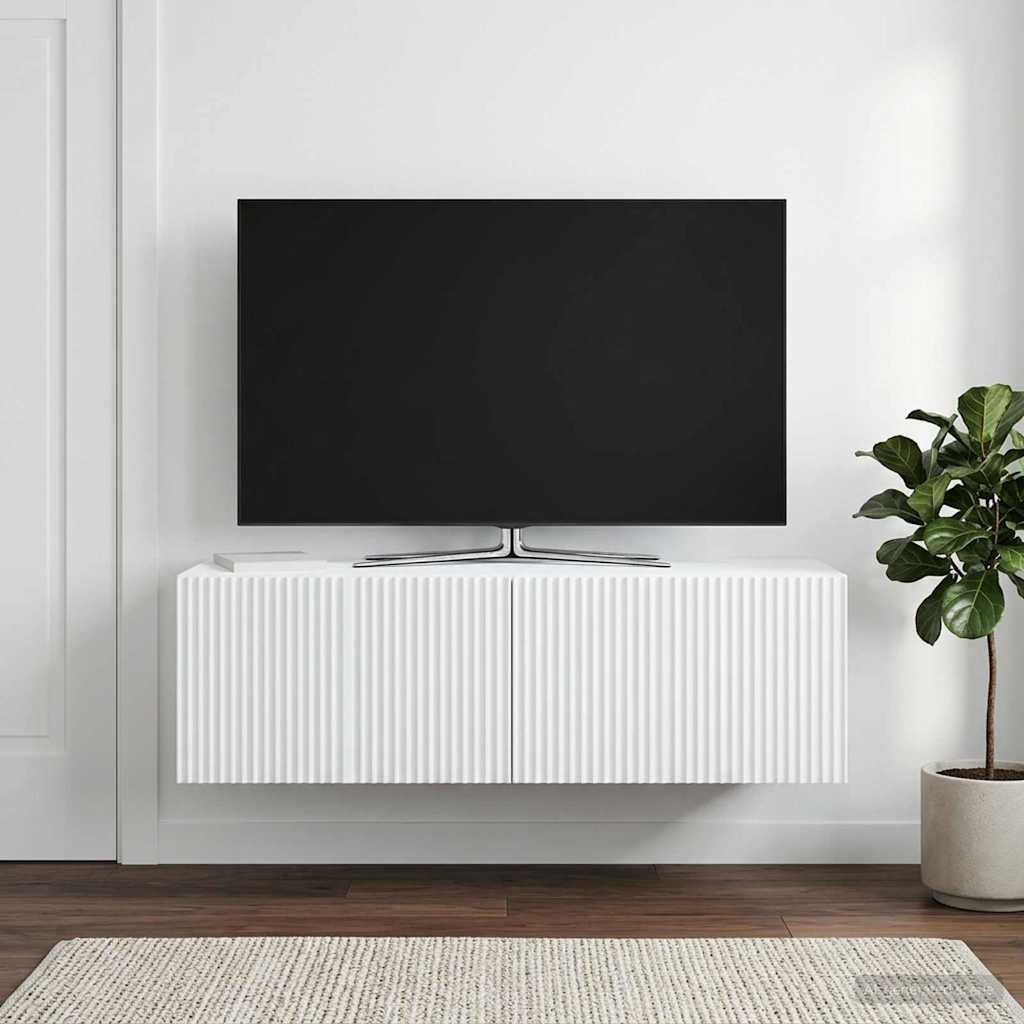 vidaXL Τοποθετούμενος στον τοίχο τηλεοπτικός ερμάριος Επιτοίχιο Λευκό