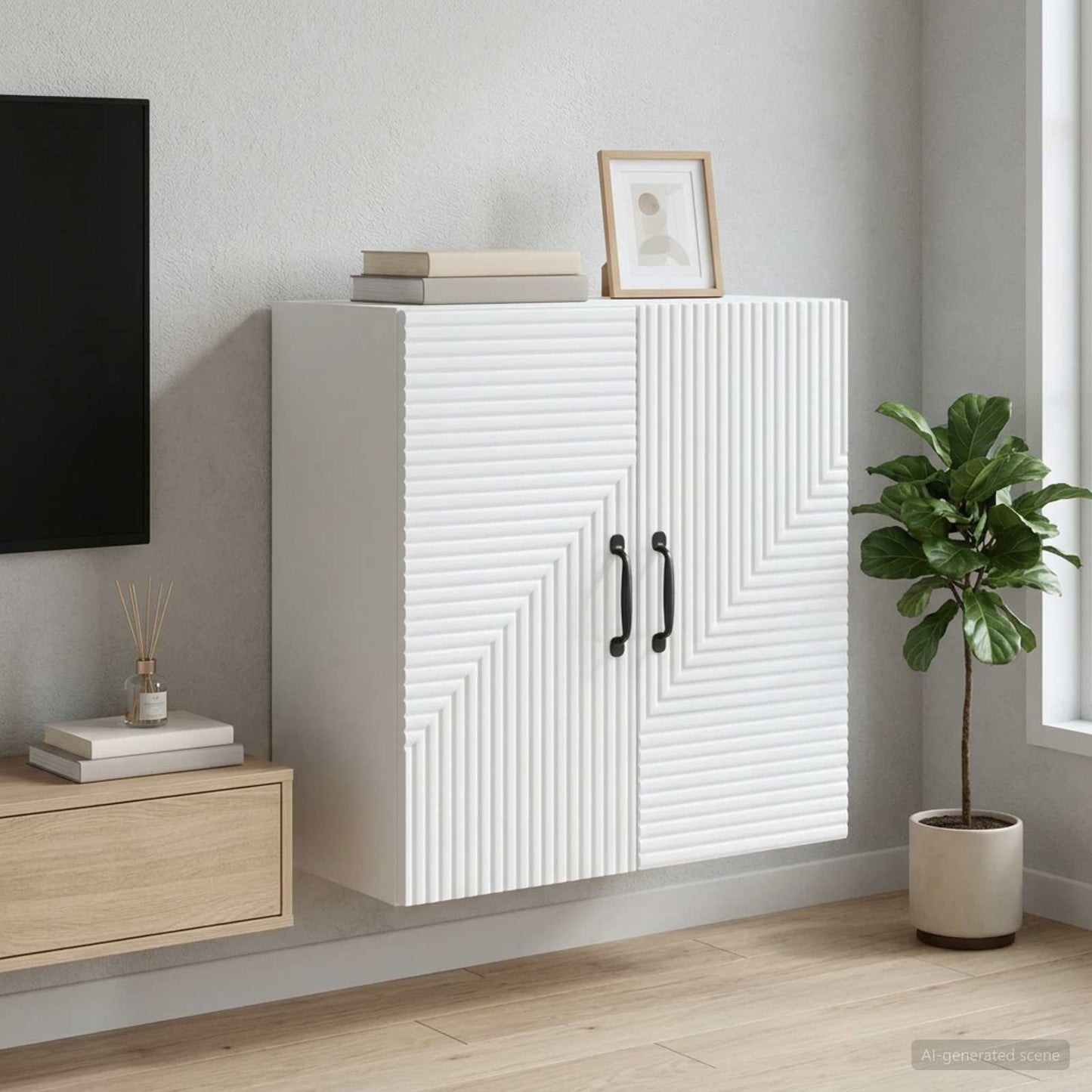 vidaXL Τοίχου Ντουλάπα Λευκό 59 x 31 x 60 εκ Επεξεργασμένο Ξύλο