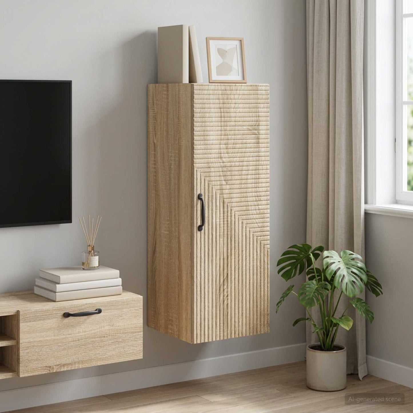 vidaXL Τοίχου Ντουλάπα Sonoma Δρυς 33 x 34,5 x 90 εκ
