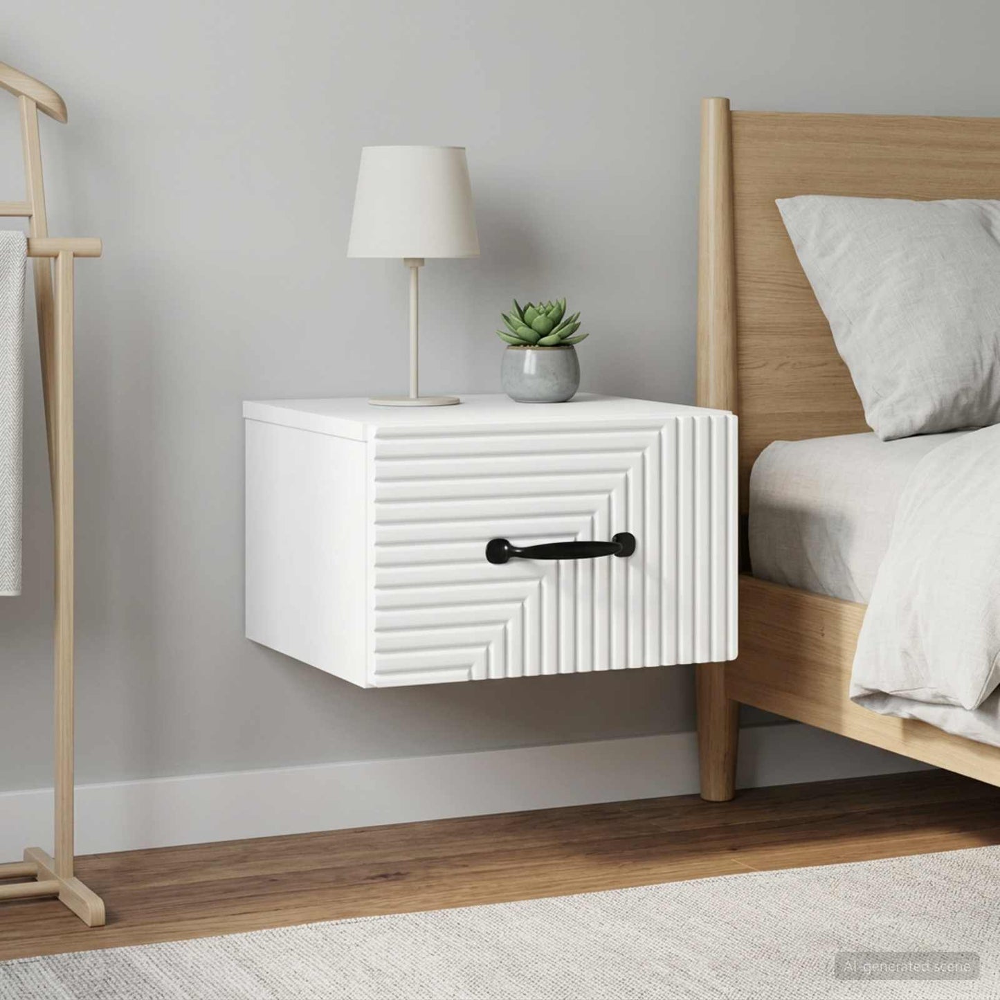 vidaXL Τοίχου Κρεμαστό Κομοδίνο 2 τμχ. Λευκό 34,5 x 33 x 20 εκ.