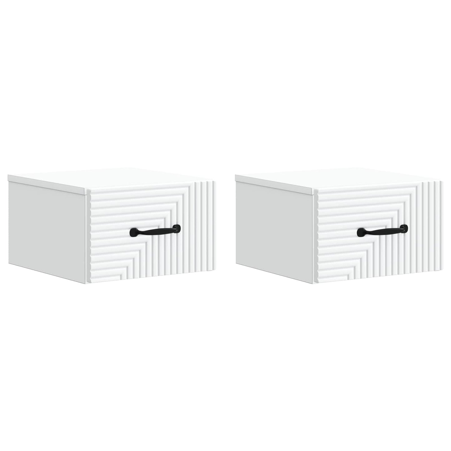 vidaXL Τοίχου Κρεμαστό Κομοδίνο 2 τμχ. Λευκό 34,5 x 33 x 20 εκ.
