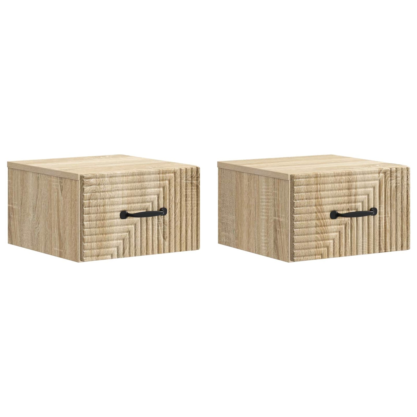 vidaXL Τοίχου Κρεμαστό Κομοδίνο 2 τμχ. Sonoma Δρυς 34,5 x 33 x 20 εκ.