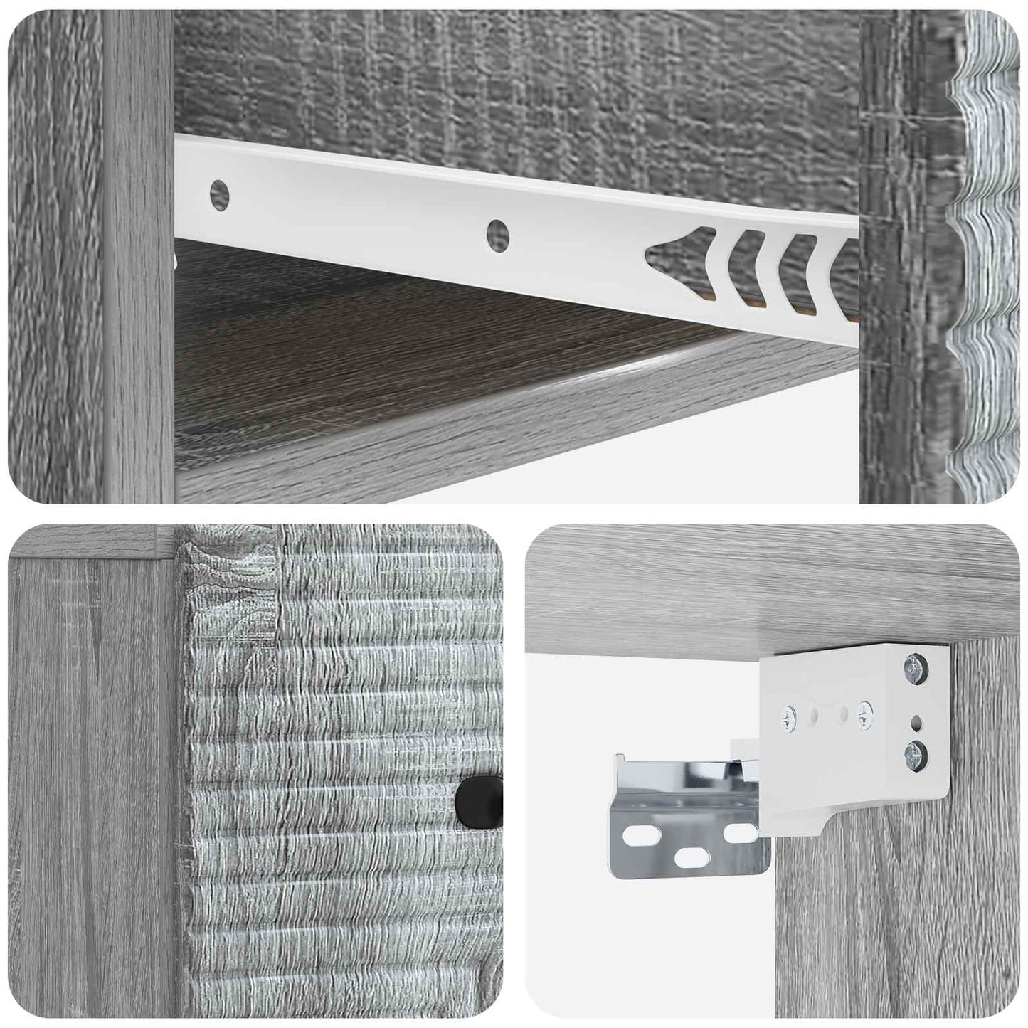 vidaXL Τοίχου Κρεμαστό Κομοδίνο 2 τμχ. Γκρι Sonoma 34,5 x 33 x 20 εκ.