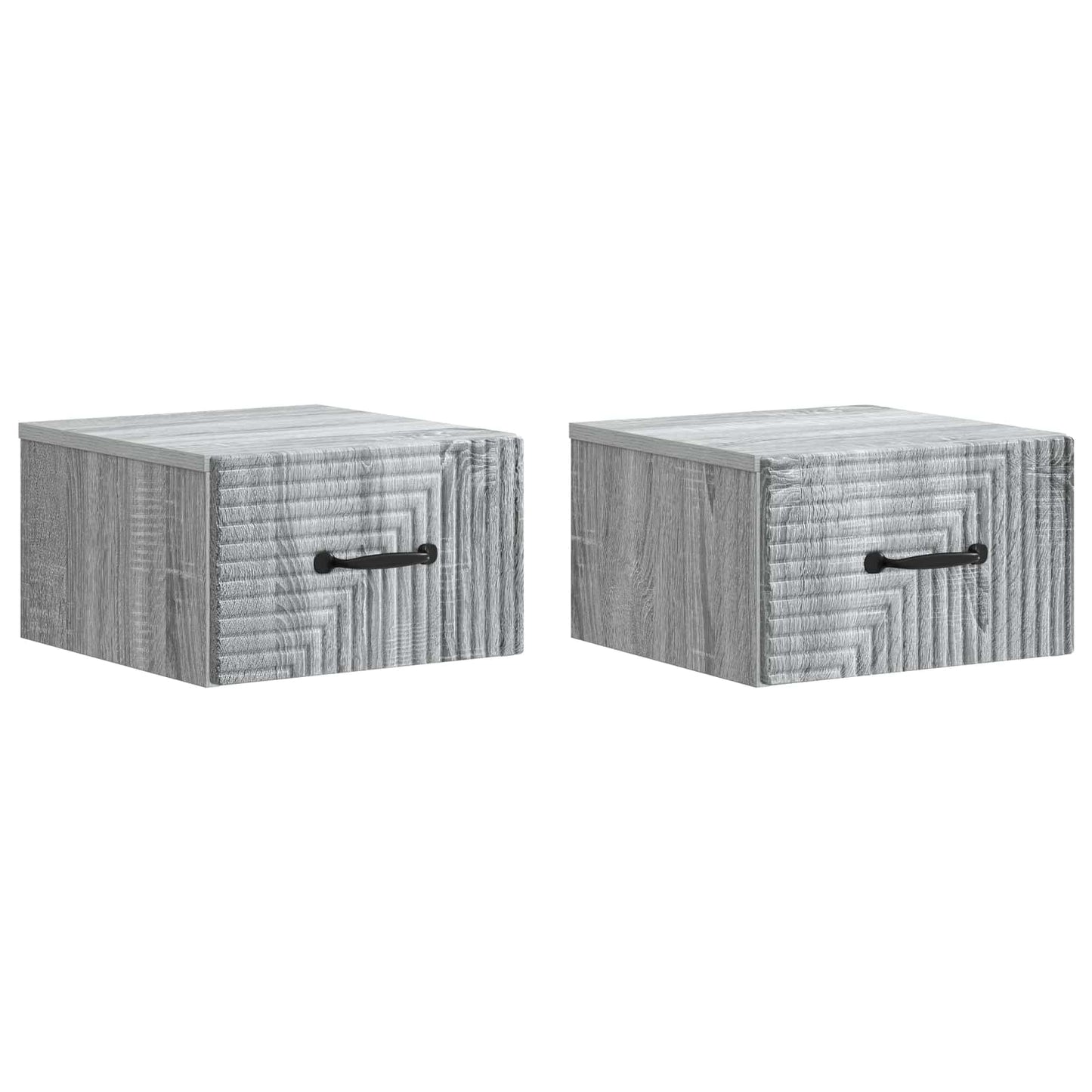 vidaXL Τοίχου Κρεμαστό Κομοδίνο 2 τμχ. Γκρι Sonoma 34,5 x 33 x 20 εκ.