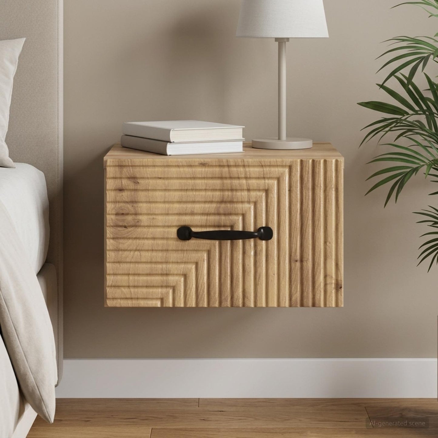 vidaXL Τοίχου Κρεμαστό Κομοδίνο Artisan Δρυς 34,5 x 33 x 20 εκ.