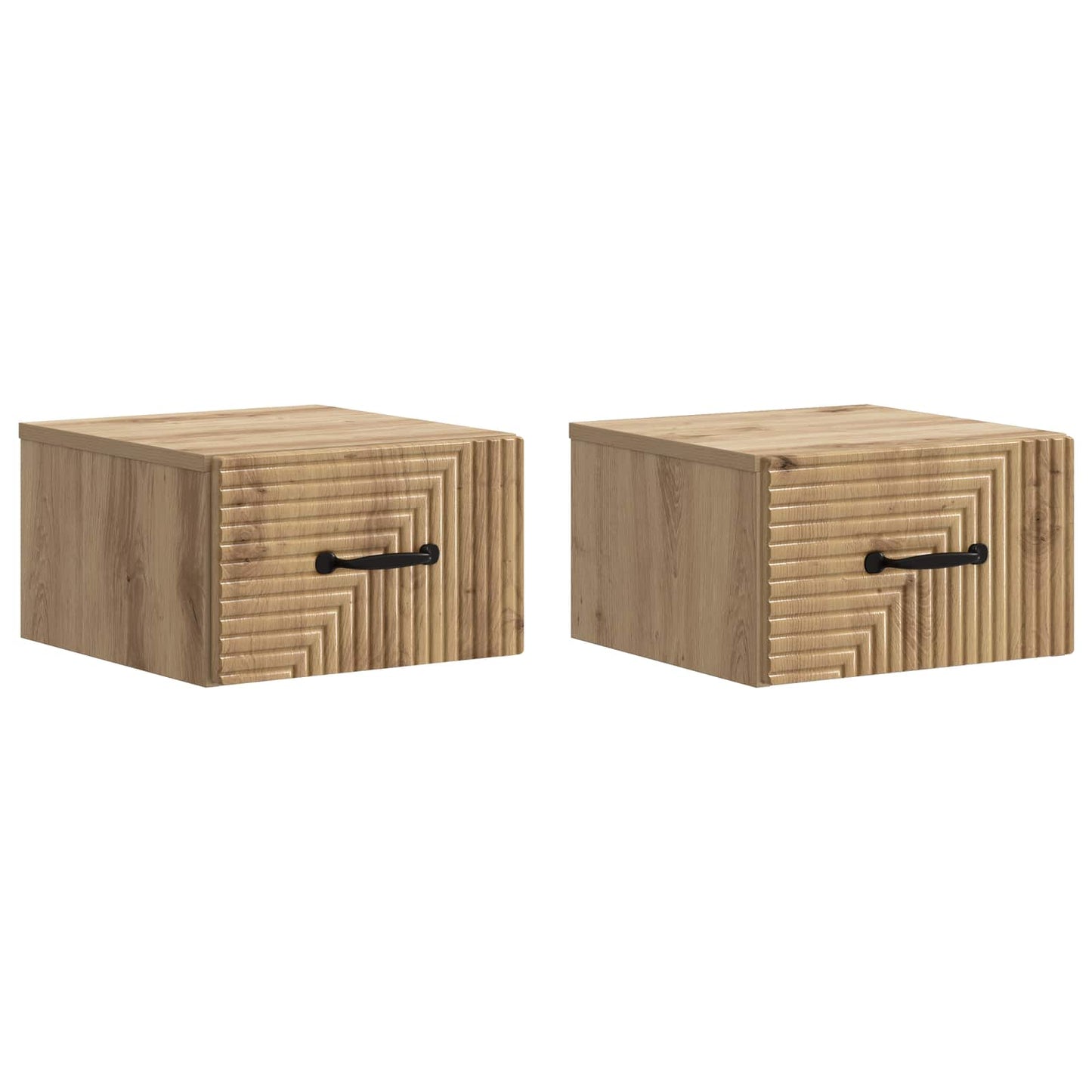 vidaXL Τοίχου Κρεμαστό Κομοδίνο 2 τμχ. Artisan Δρυς 34,5 x 33 x 20 εκ.