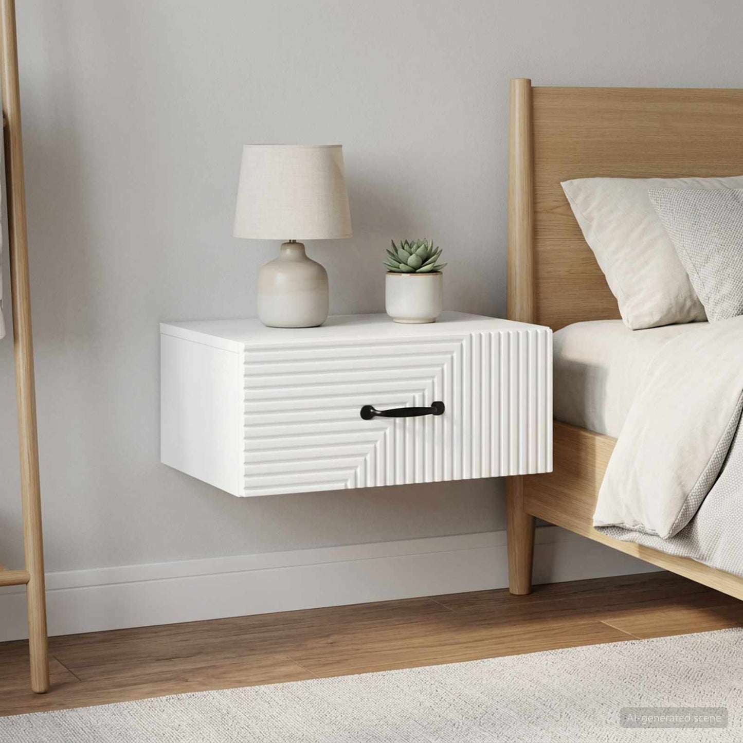 vidaXL Τοίχου Κρεμαστό Κομοδίνο 2 τεμ. Λευκό 49 x 34,5 x 20 εκ.