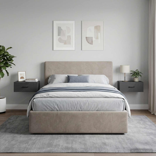 vidaXL Τοίχου Κρεμαστό Κομοδίνο 2 τμχ. Μαύρο 49 x 34,5 x 20 εκ.