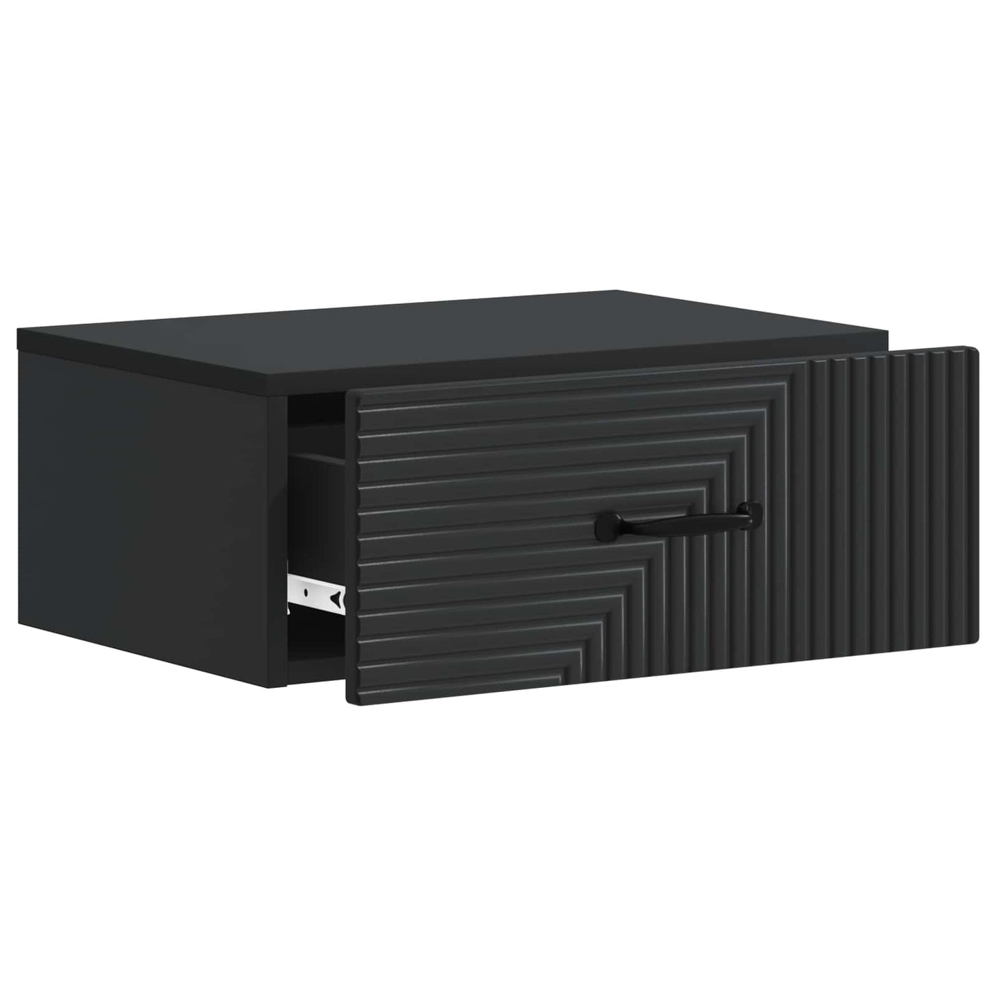 vidaXL Τοίχου Κρεμαστό Κομοδίνο 2 τμχ. Μαύρο 49 x 34,5 x 20 εκ.