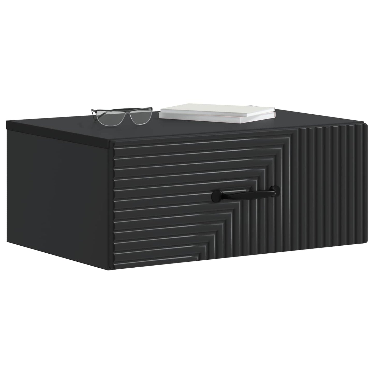 vidaXL Τοίχου Κρεμαστό Κομοδίνο 2 τμχ. Μαύρο 49 x 34,5 x 20 εκ.
