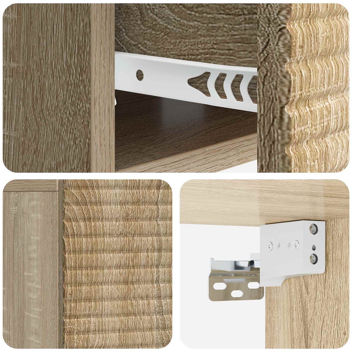 vidaXL Τοίχου Κρεμαστό Κομοδίνο 2 τμχ. Sonoma Δρυς 49 x 34,5 x 20 εκ.